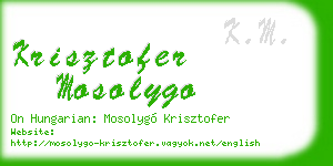 krisztofer mosolygo business card