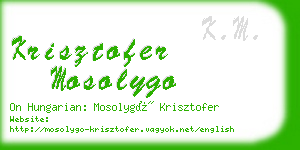 krisztofer mosolygo business card